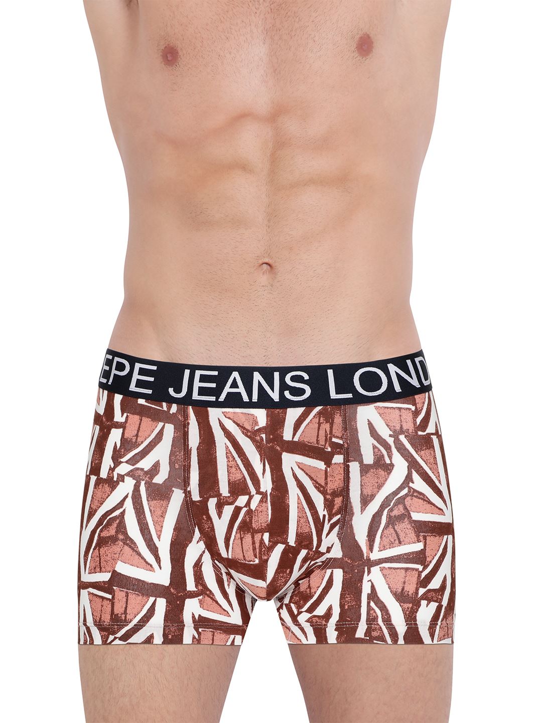 Pepe Jeans London Men Geometric Print Brown Trunk Pack Of 1